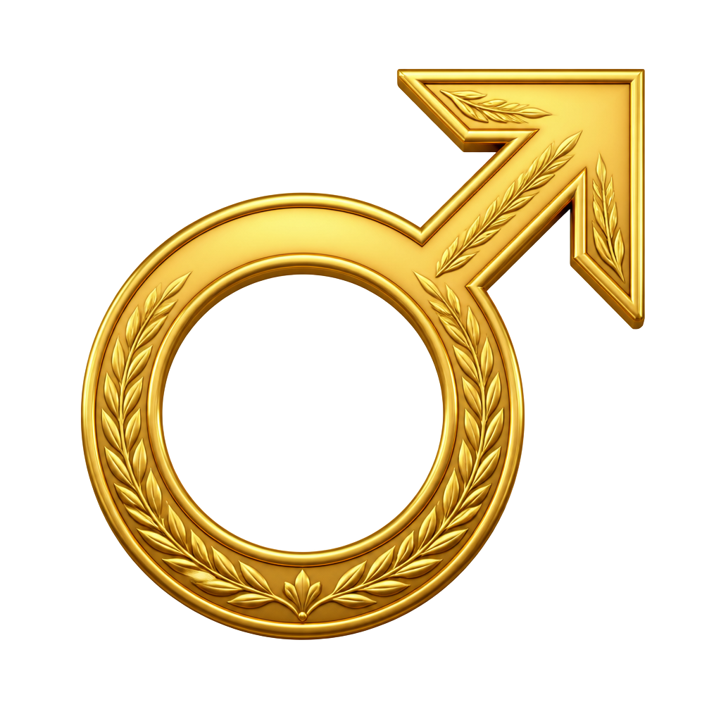 Golden male symbol emblem of the Republic of Mizojinia